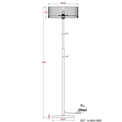 Medici 300mm Round Glass Floor Lamp