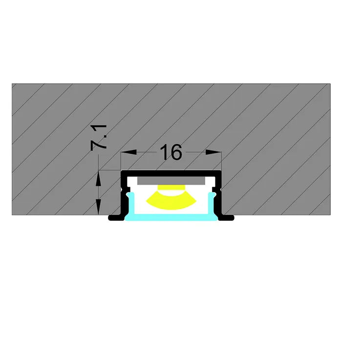 Square Winged Aluminium Profile with Diffuser