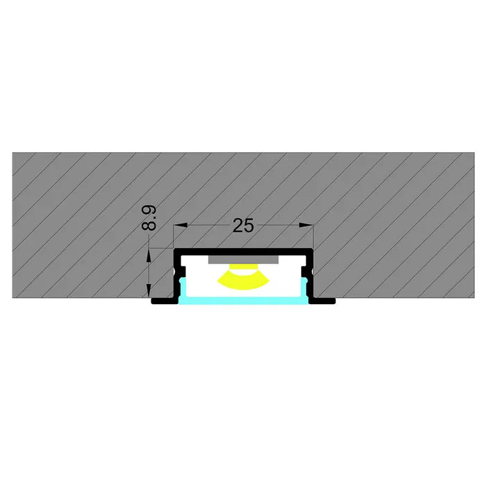 Wide Sqaure Winged Aluminium Profile with Diffuser