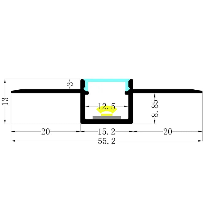 Gyprock Square Aluminium Profile with Diffuser