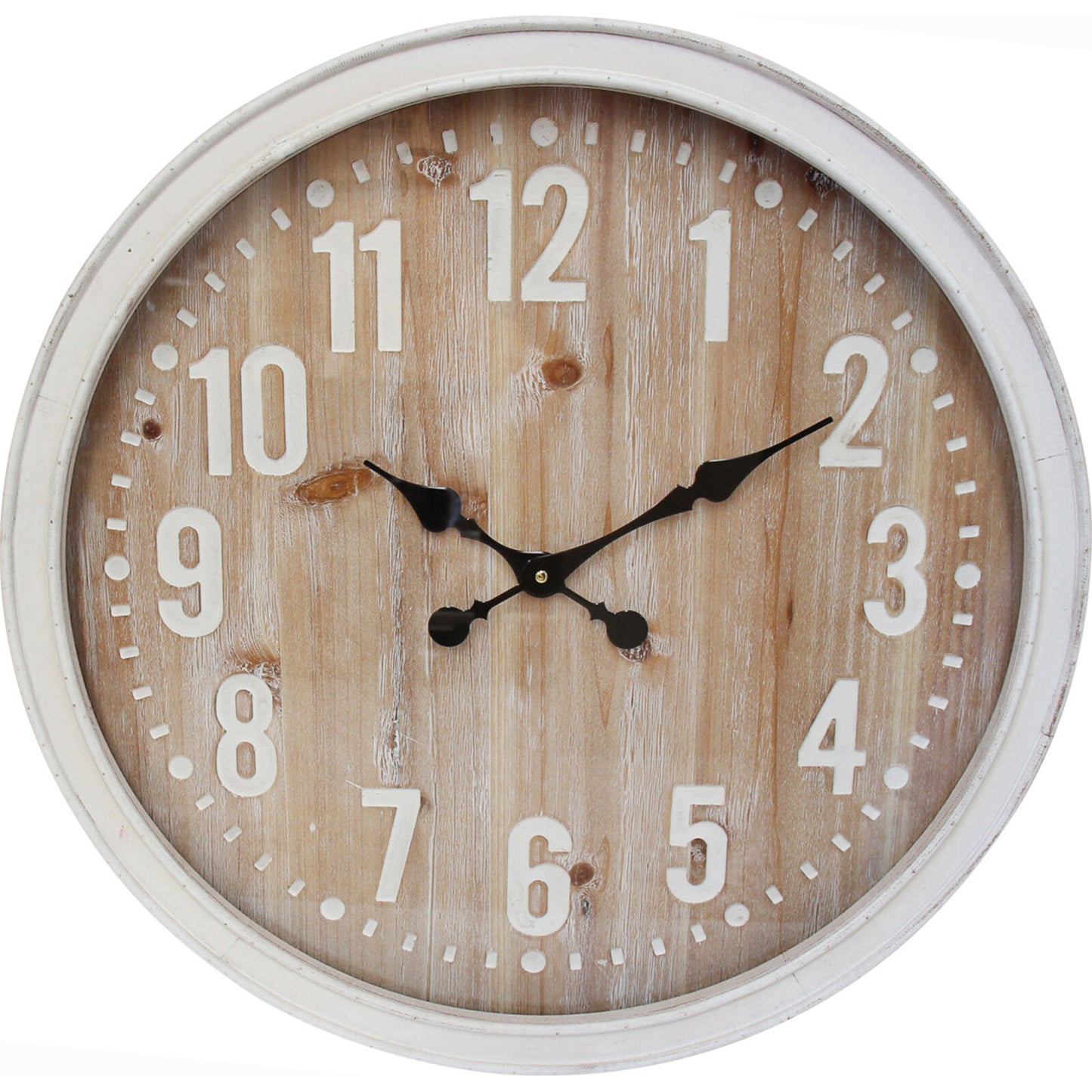 60cm Clock Hamptons White