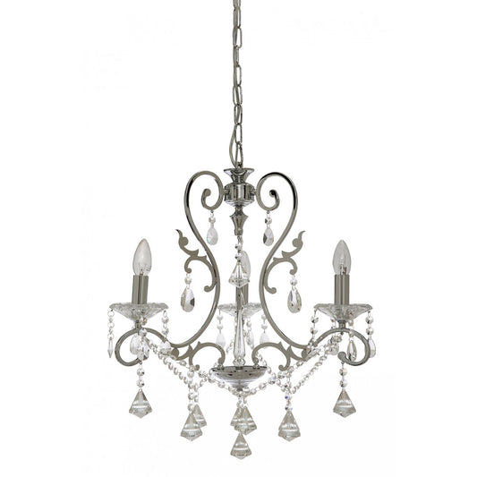Avenue 3 Light Crystal Pendant Chrome