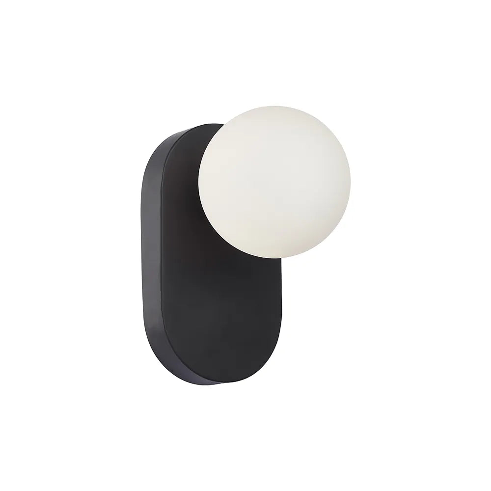 Balle: Round Opal Diffuser With Oblong Base Wall Light