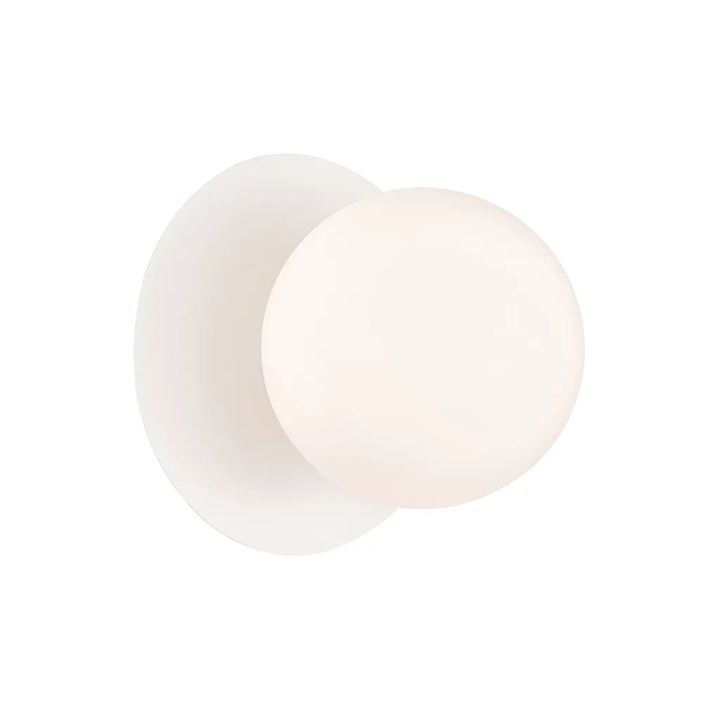 Balle: Round Opal Diffuser With Round Base Wall Light