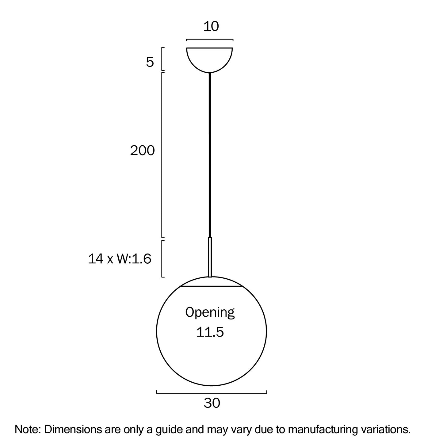 Bally Sphere Glass Pendant Light