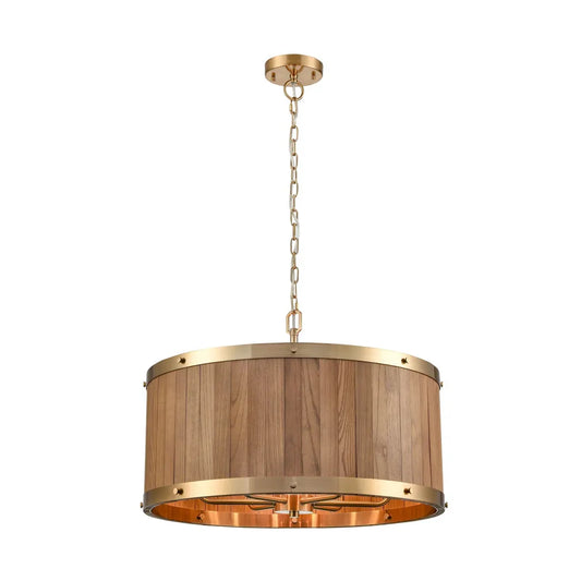 BARRIQUE: Retro Wood Pendant Light