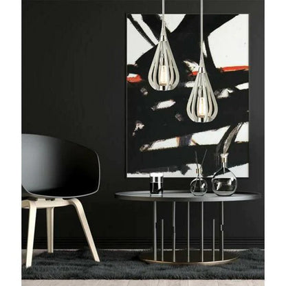 Bonito Winter Moss Wood Tear Drop Pendant Light