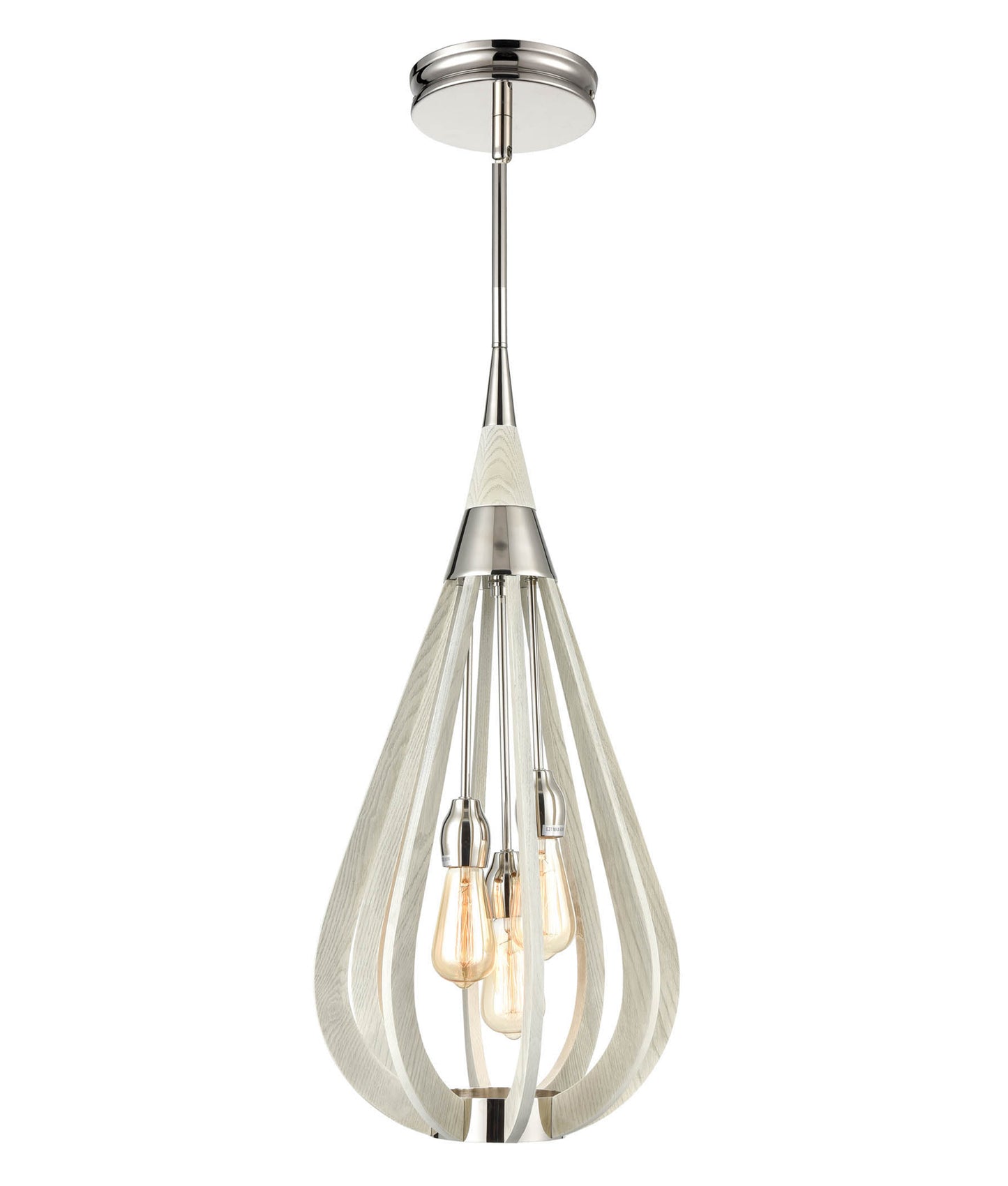 Bonito Winter Moss Wood Tear Drop Pendant Light