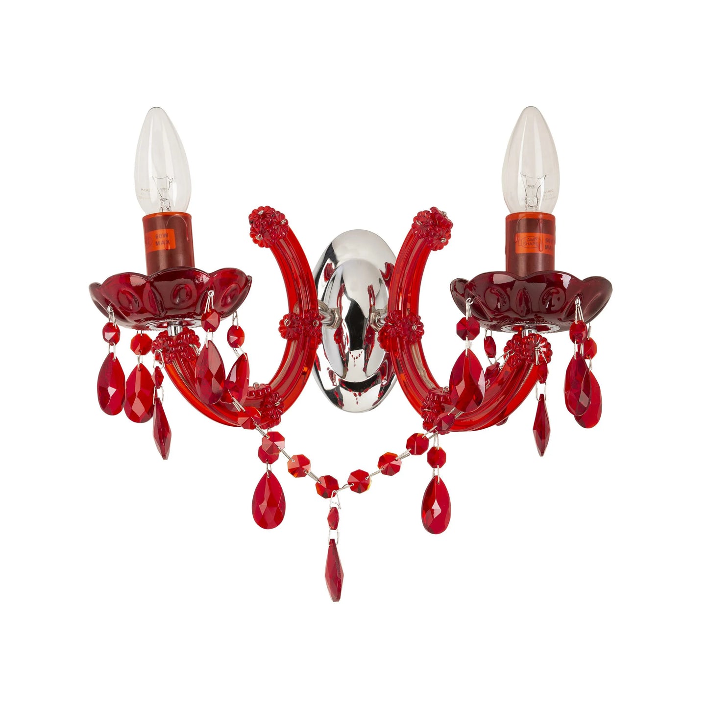 2L red wall bracket glass