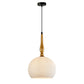 Caliz: Interior Frosted Wine Glass Ribbed Pendant Lights