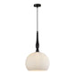 Caliz: Interior Frosted Wine Glass Ribbed Pendant Lights