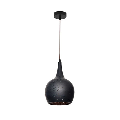 Celeste: Bohemian Rustic Embossed Bell Shape Pendant Light