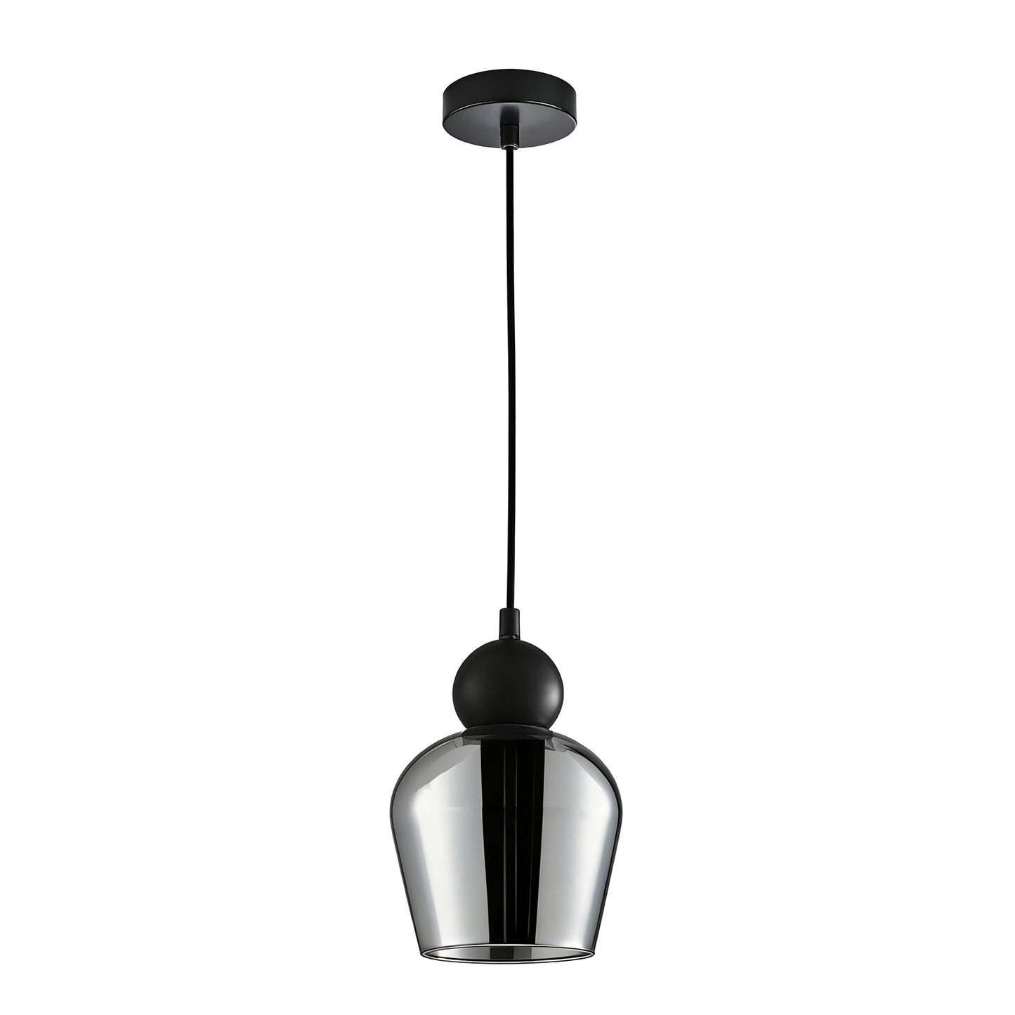 Champan Interior Bronze Amber or Smokey Black Glass Ellipse Pendant Lights