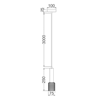 Mikro Cylinder and Mesh Pendant