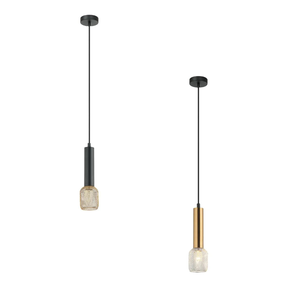 Mikro Cylinder and Mesh Pendant