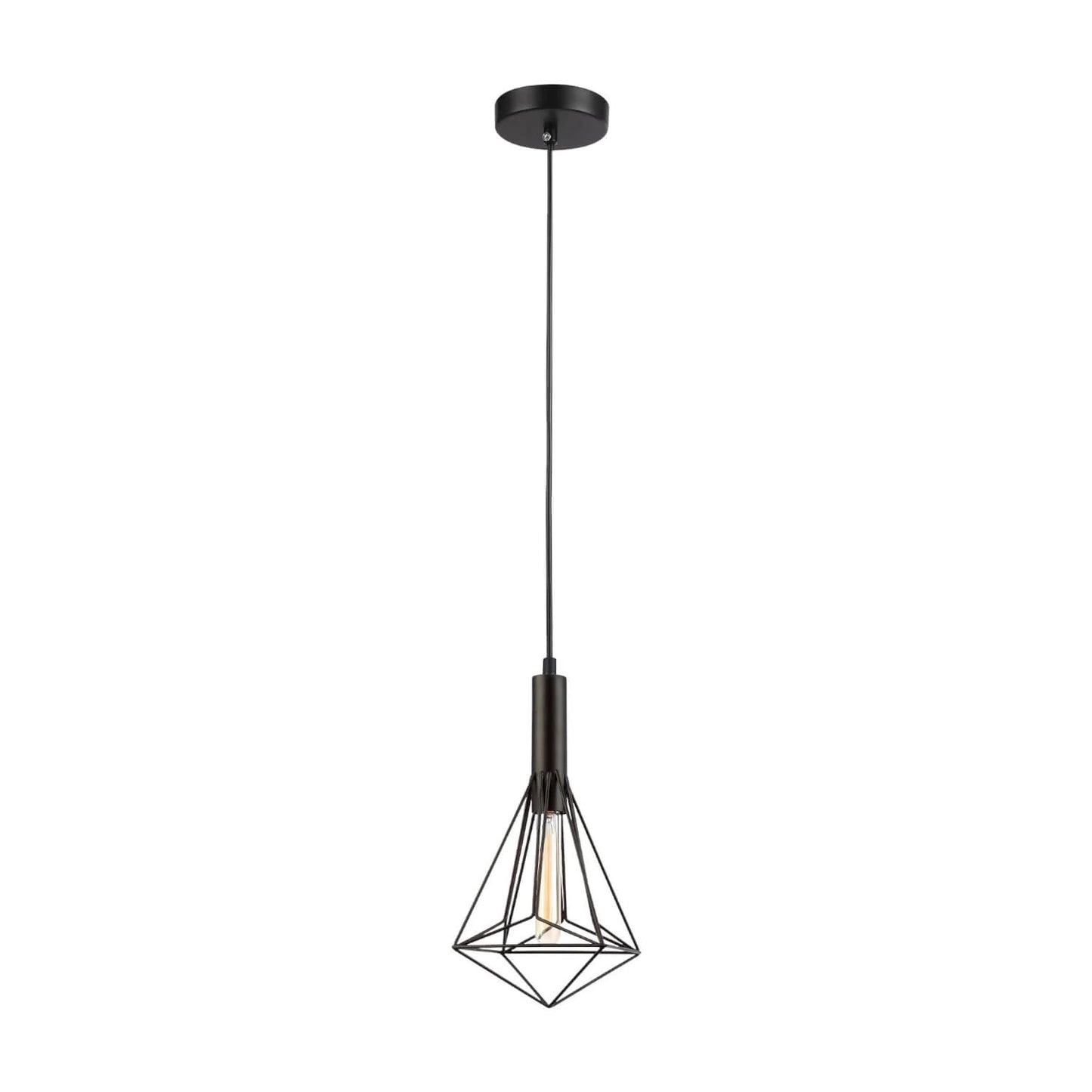 Blackband Angled Iron Cage Pendant Light