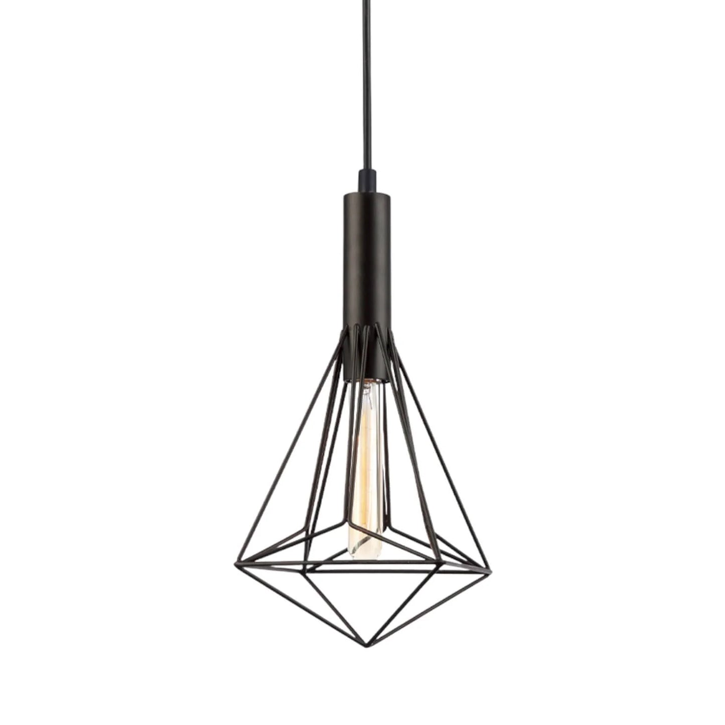 Blackband Angled Iron Cage Pendant Light