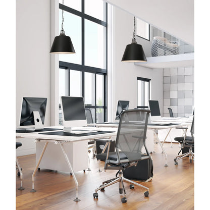 CLOCHE: Interior Metal Shade with Travertine Highlight Bell Shape Pendant Lights