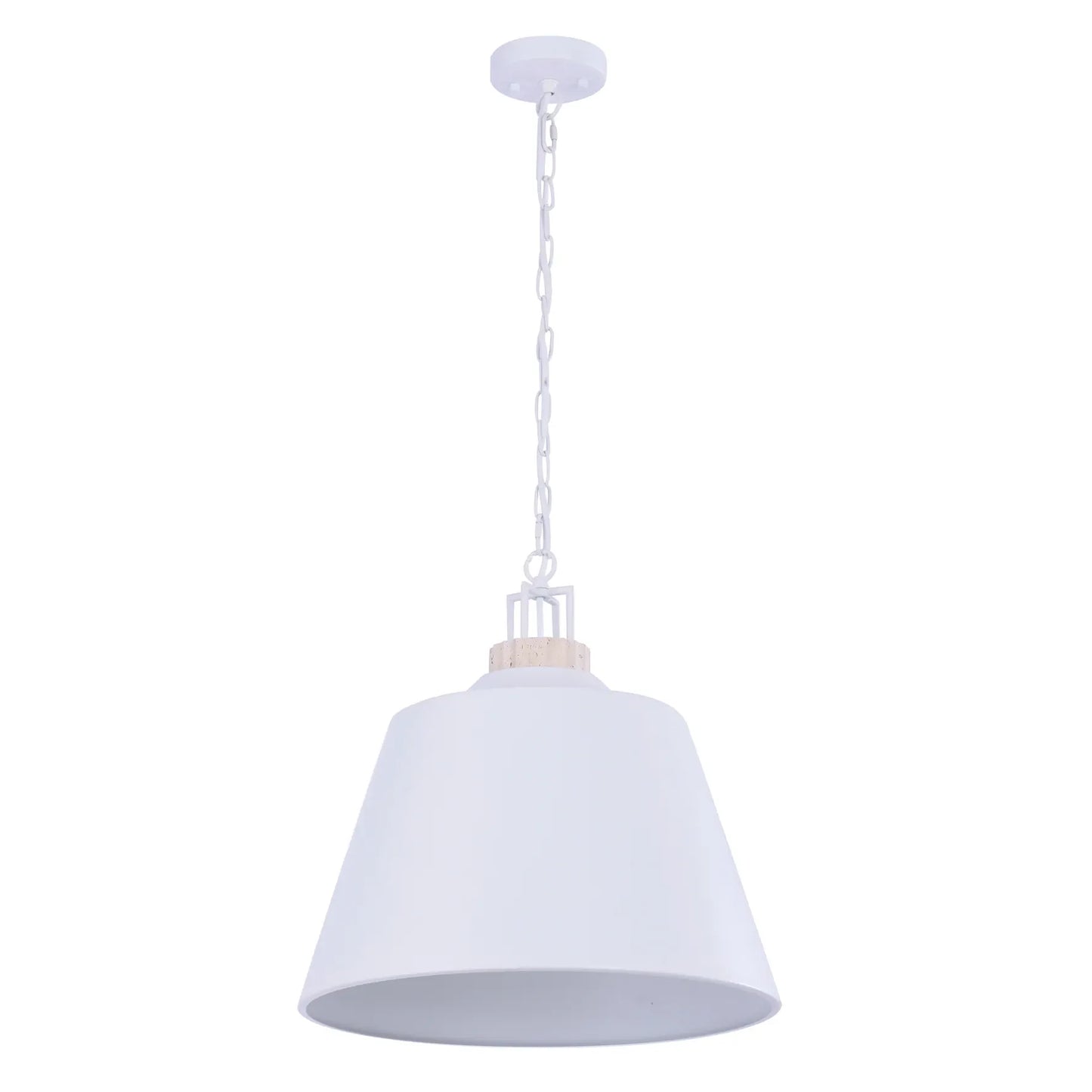 CLOCHE: Interior Metal Shade with Travertine Highlight Bell Shape Pendant Lights