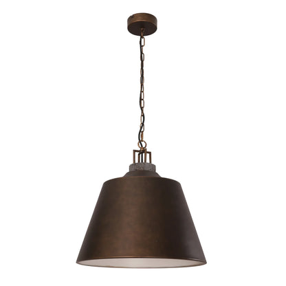 CLOCHE: Interior Metal Shade with Travertine Highlight Bell Shape Pendant Lights
