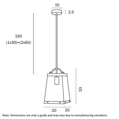 Colair 1 Light Solid Brass Pendant