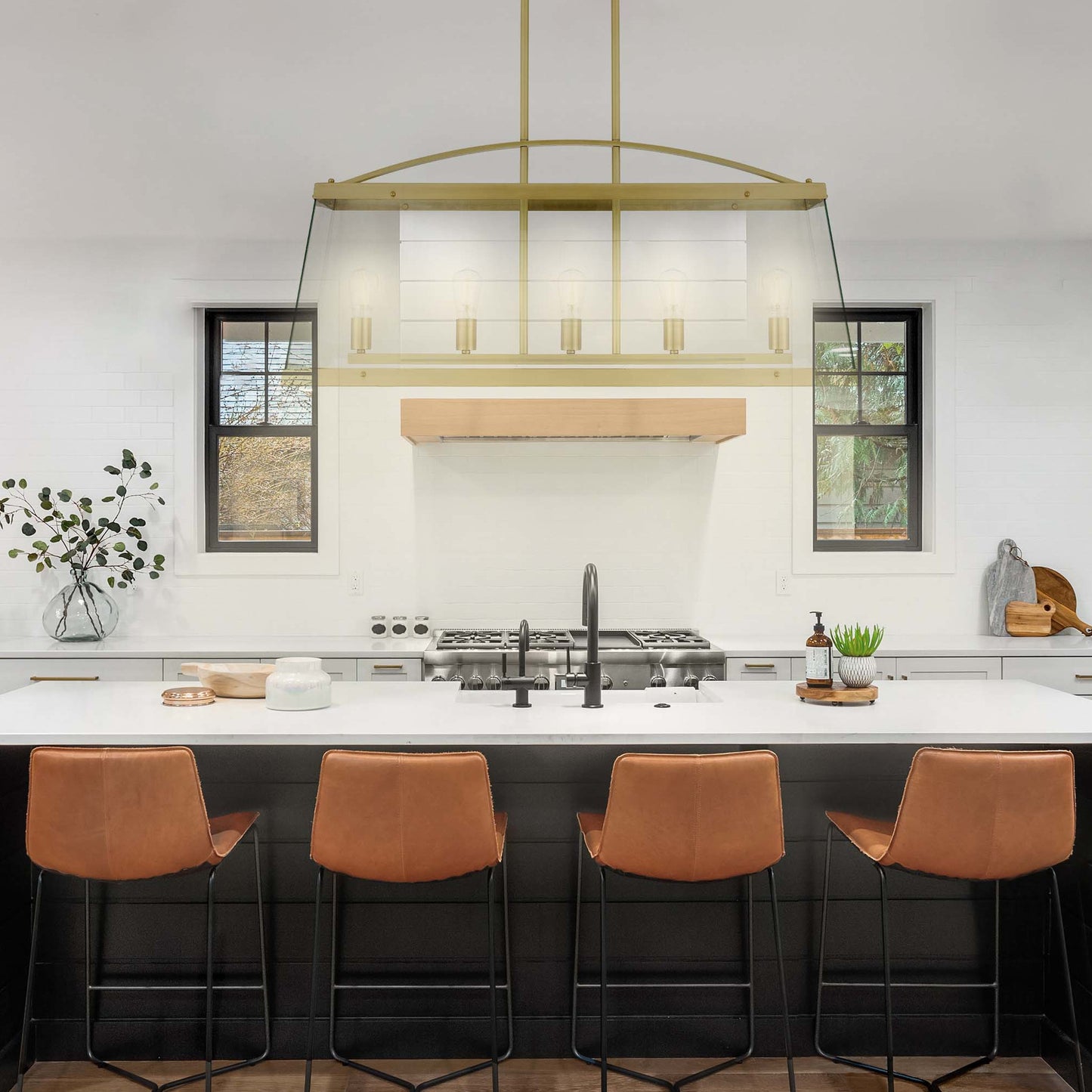 Colair 5 Light Solid Brass Pendant