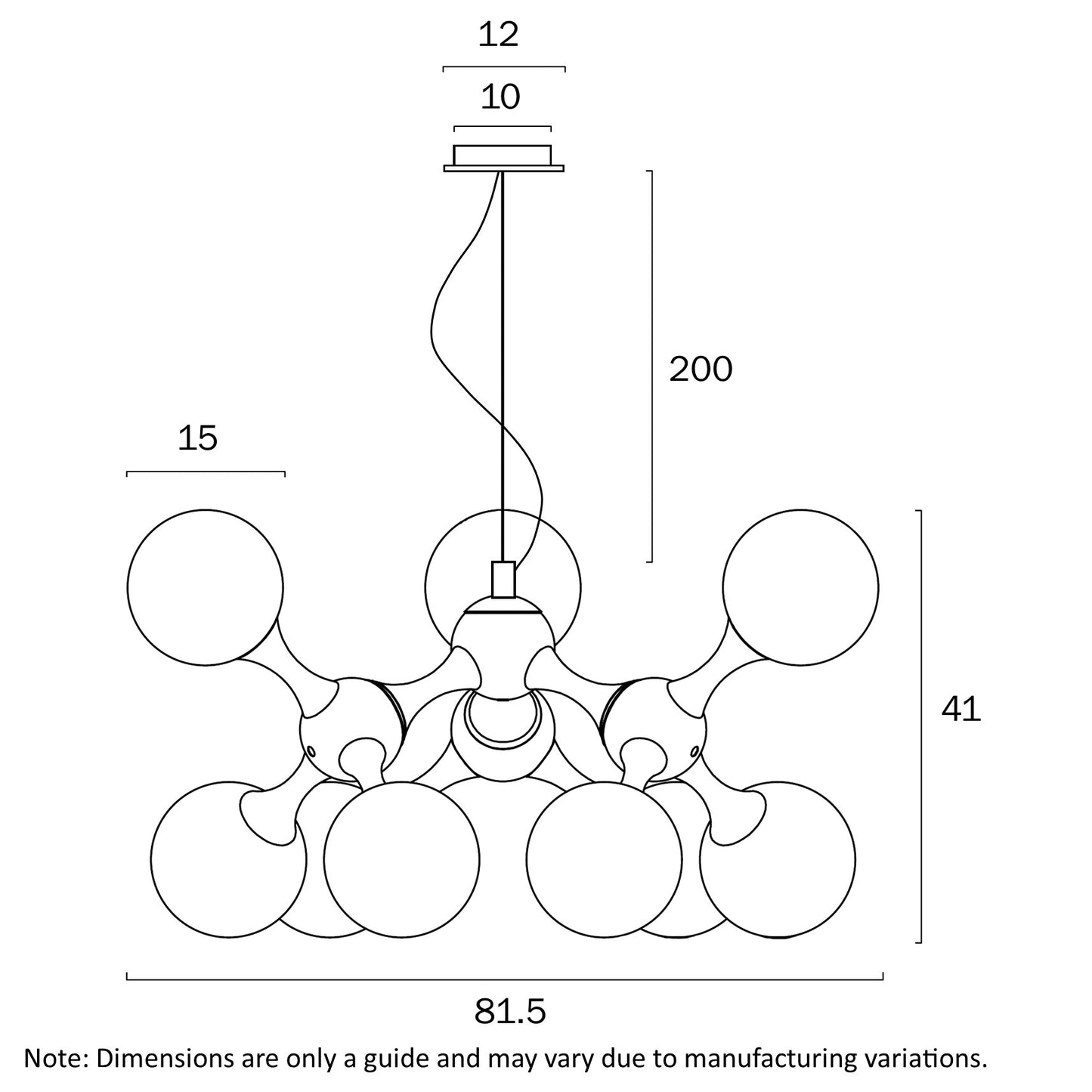 Cosmic 80cm Chrome & Smoked Glass 9 Light Pendant
