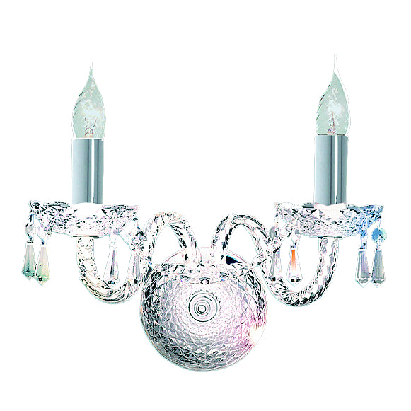 Hale Wall 2 Light Chrome & Crystal Chandelier