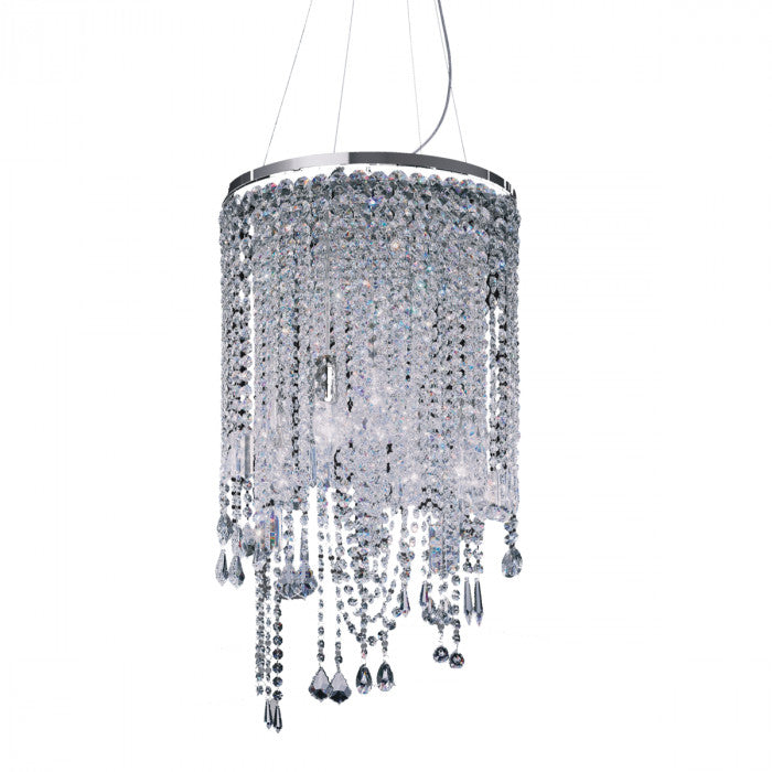 Contemporary Cascade 5 Light Crystal Chandelier