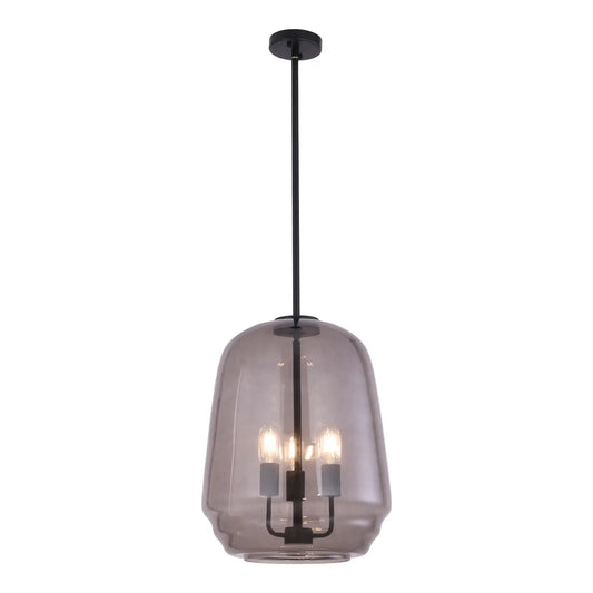 Cuad: Smokey Black Pyramid Glass Pendant