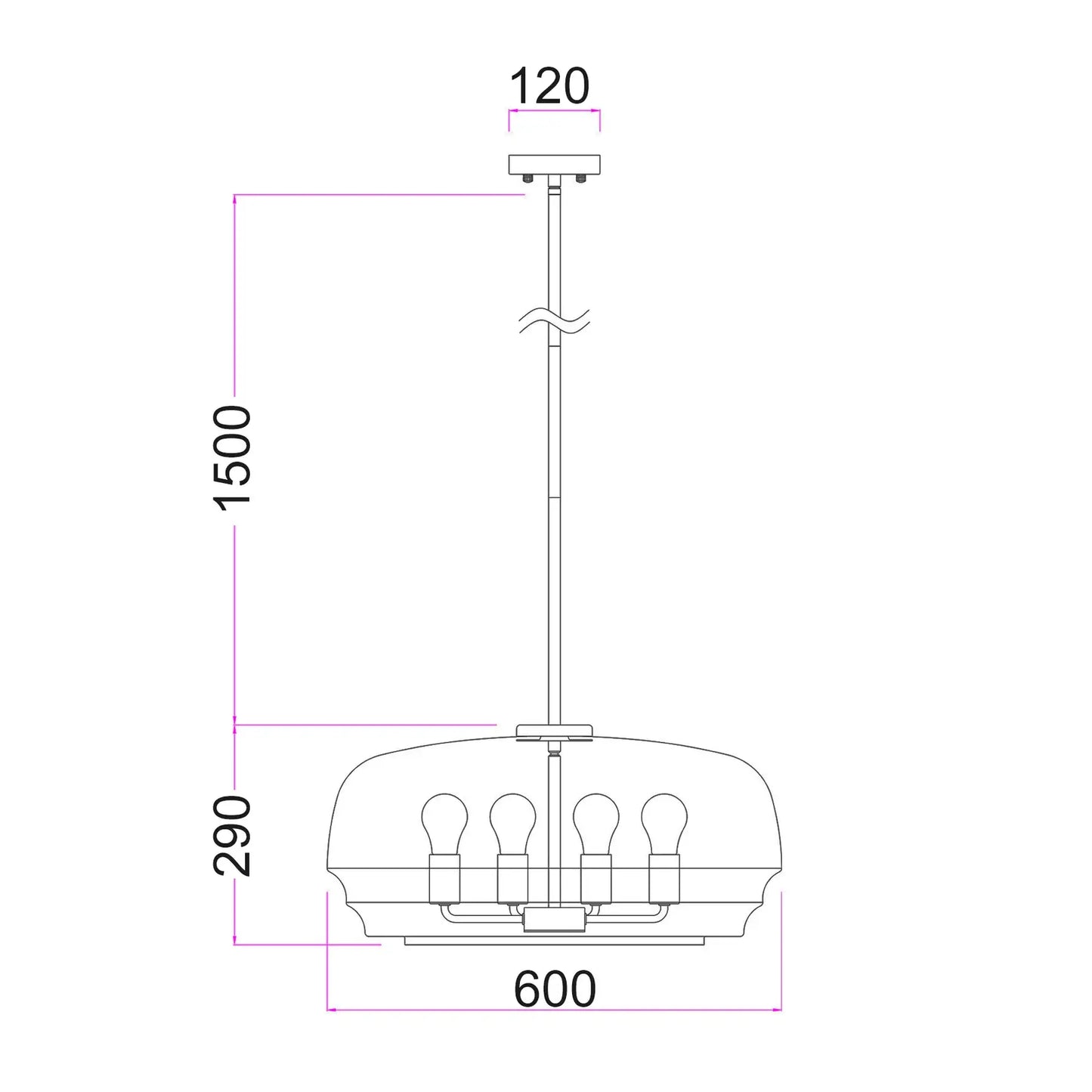 Cuad: Amber Flat Dome Pendant