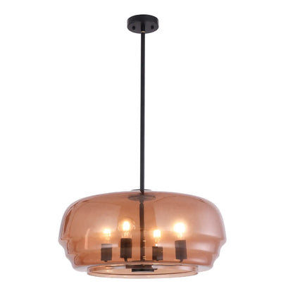 Cuad: Amber Flat Dome Pendant