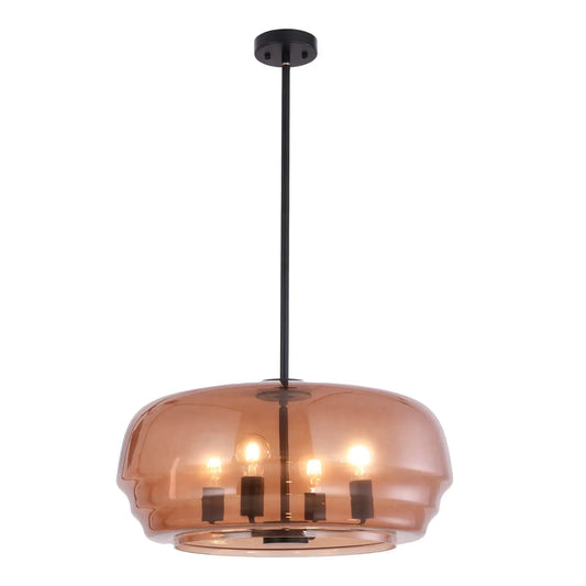 Cuad: Amber Flat Dome Pendant