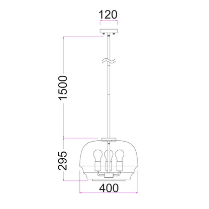 Cuad: Clear Glass Pendant