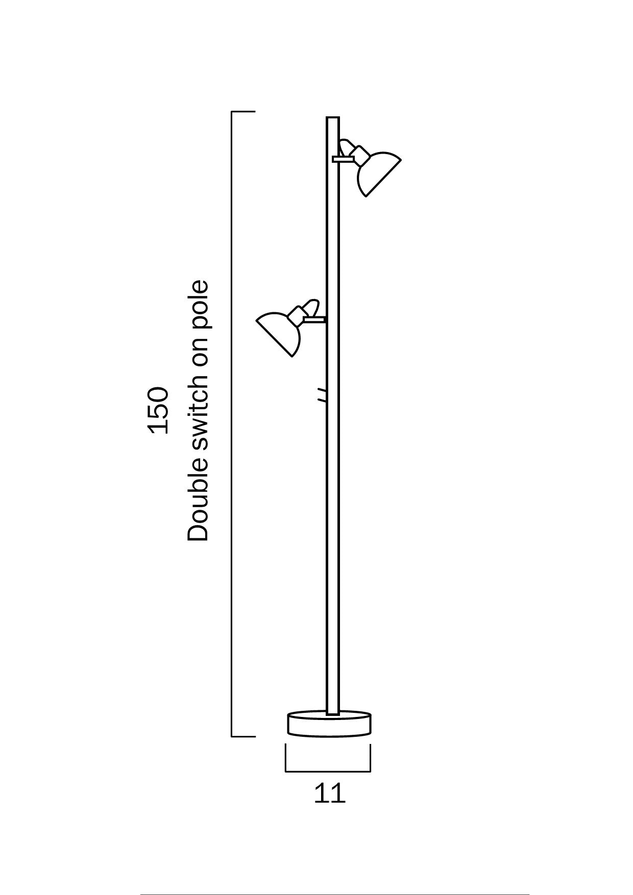 Carson Double Floor Lamp Switch On  Pole