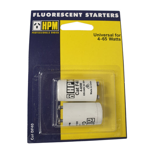 Fluorescent Accessory Starter - 4w to 65w for Twin Series Circuit - 2 Pack