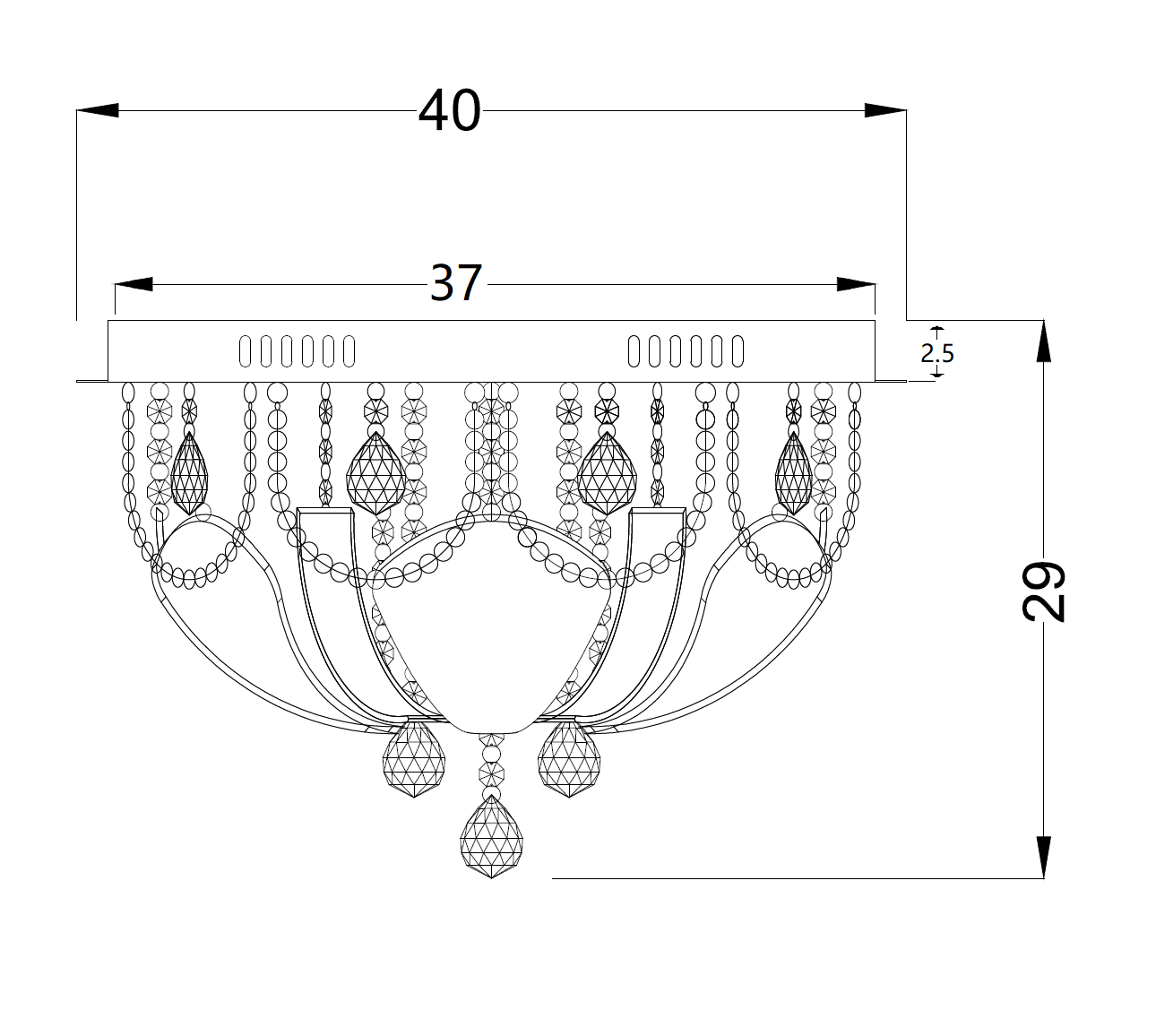 Elanza Close To Ceiling Chandelier