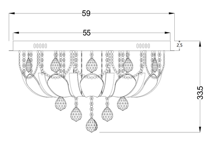 Elanza Close To Ceiling Chandelier