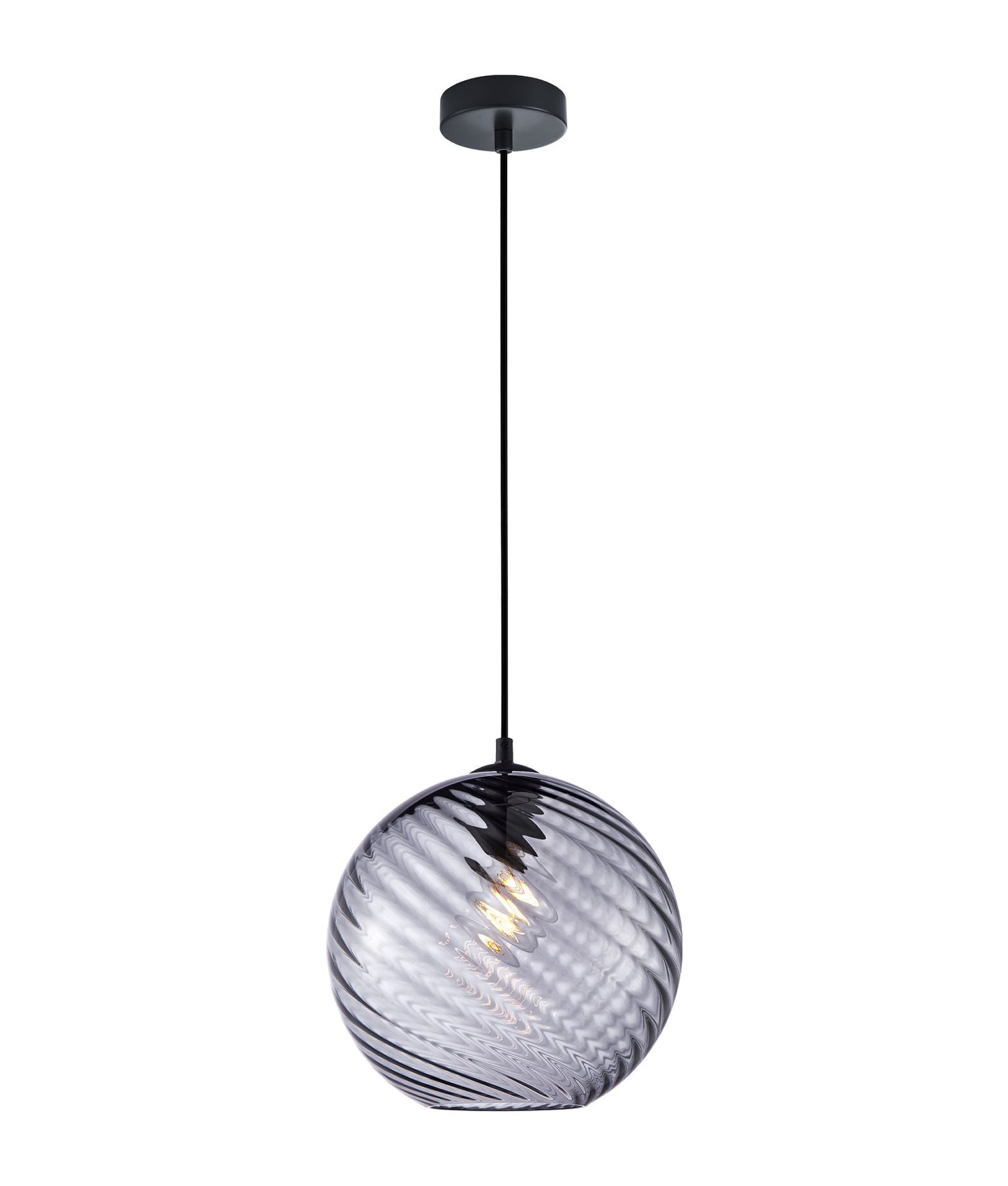 Espiral: Interior Wine Glass Shade Wavy Finish Round Pendant Lights