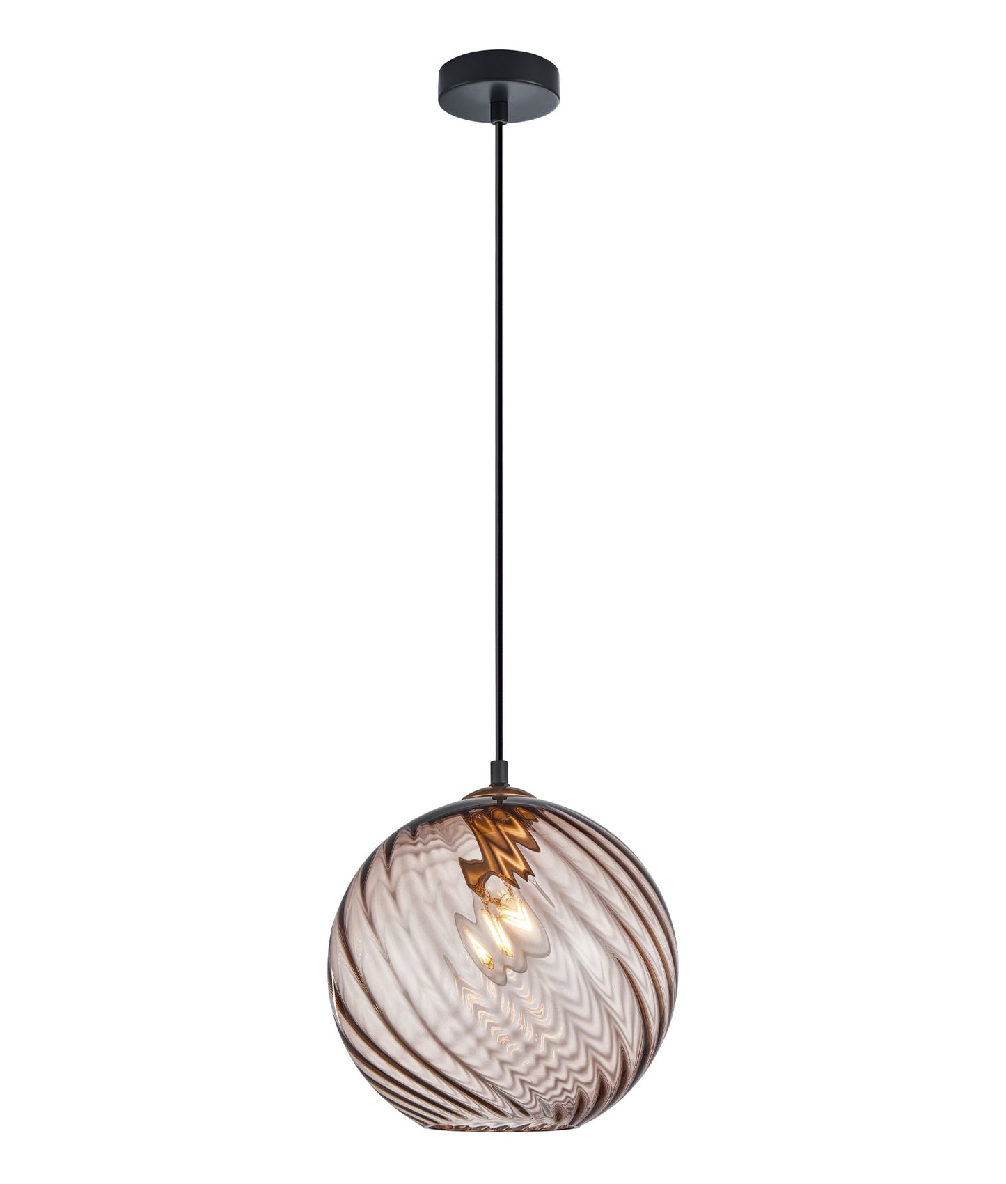 Espiral: Interior Wine Glass Shade Wavy Finish Round Pendant Lights