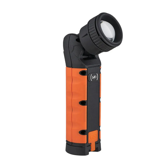 Adjustable Zoom Torch: LED 180° Rechargeable 900LM Flood Spot Beam Torch IP54 IK08