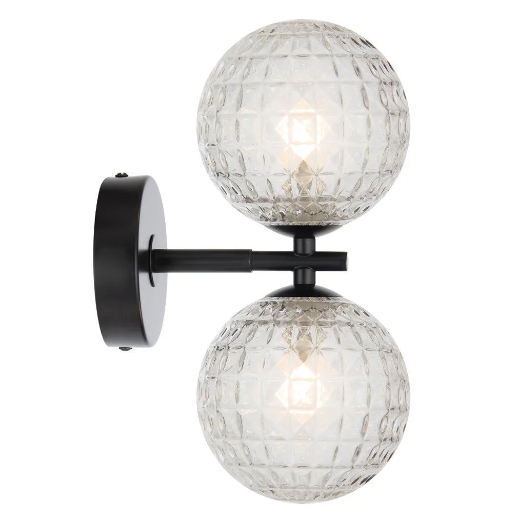 Felton 2 Light Wall Light - Black