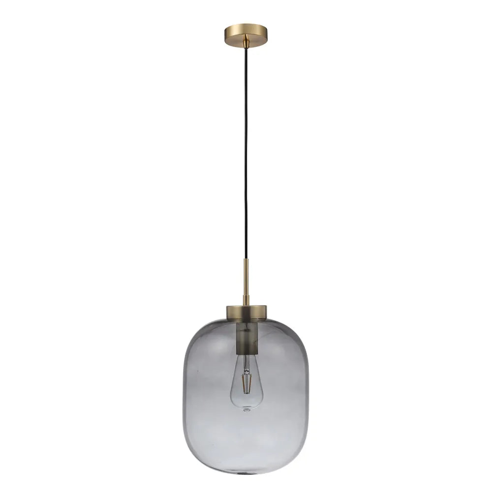 Flaunt Glass Pendant Satin Brass