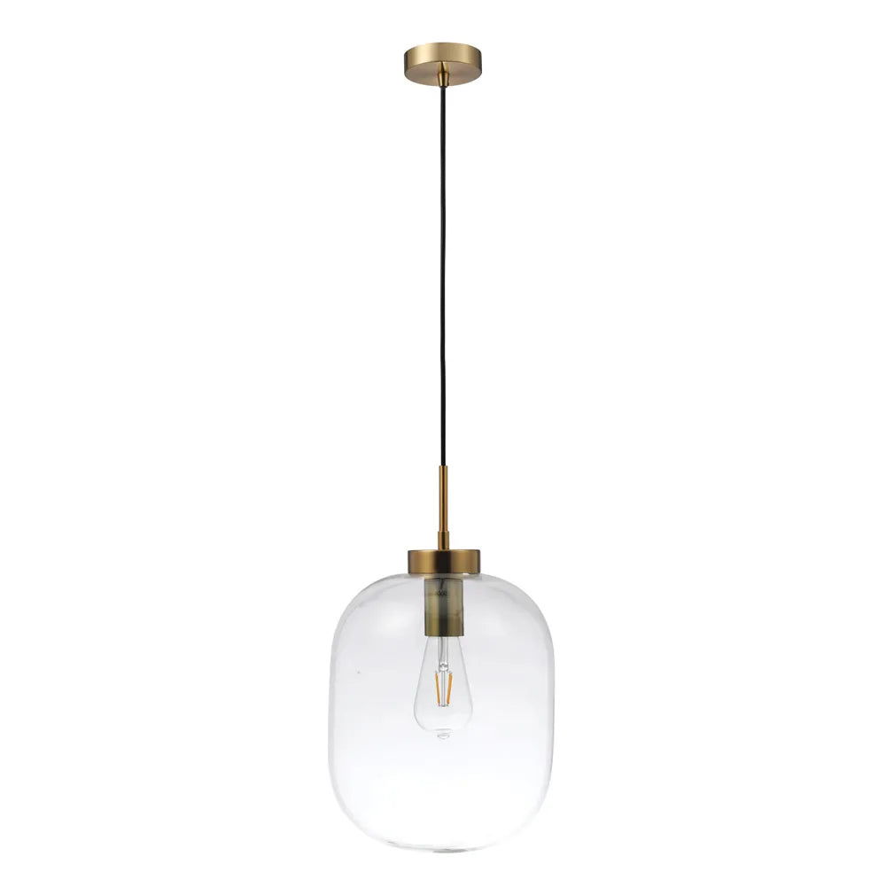 Flaunt Glass Pendant Satin Brass