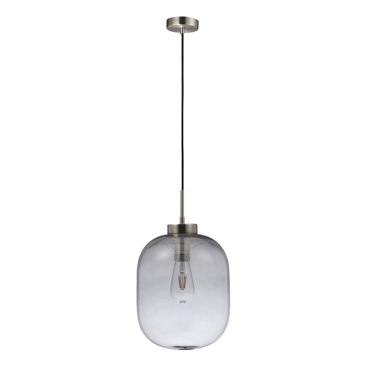 Flaunt Glass Pendant Satin Chrome