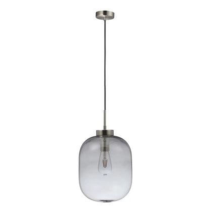 Flaunt Glass Pendant Satin Chrome