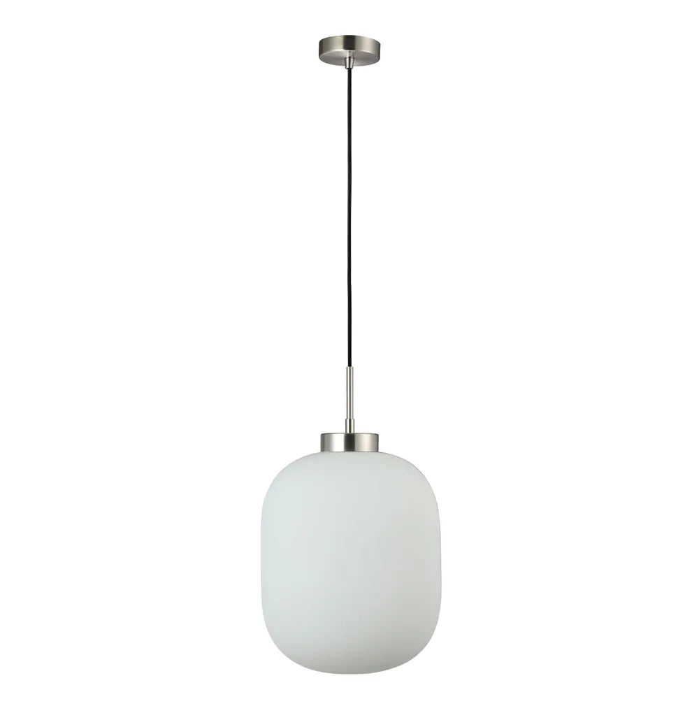 Flaunt Glass Pendant Satin Chrome