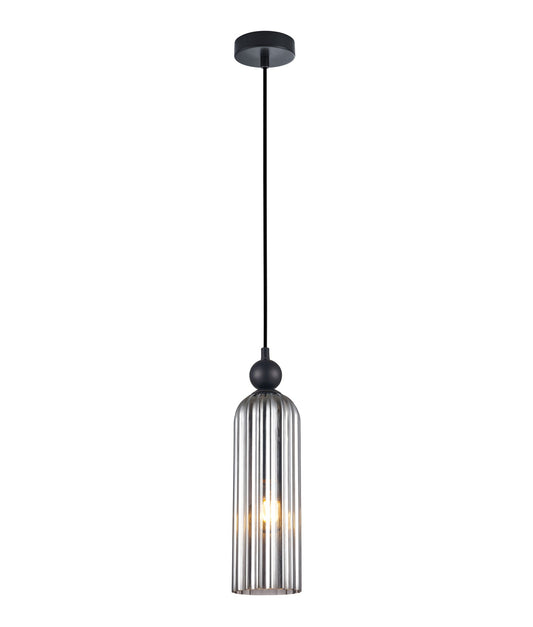 Flauta: Interior Round Top Cylinder Ribbed Pendant Lights