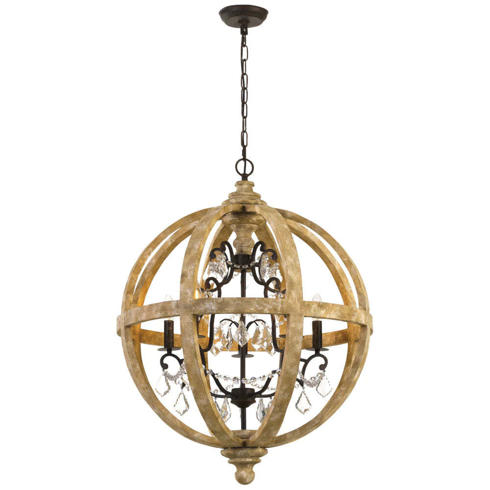Florin Wood Iron Clear Chain Pendant