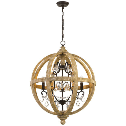 Florin Wood Iron Clear Chain Pendant